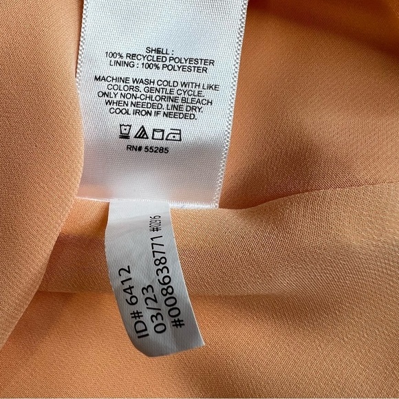 Express Ruffle Button Up Peplum Cami Top Women Small Cinched Tie Waist Orange - Picture 7 of 9